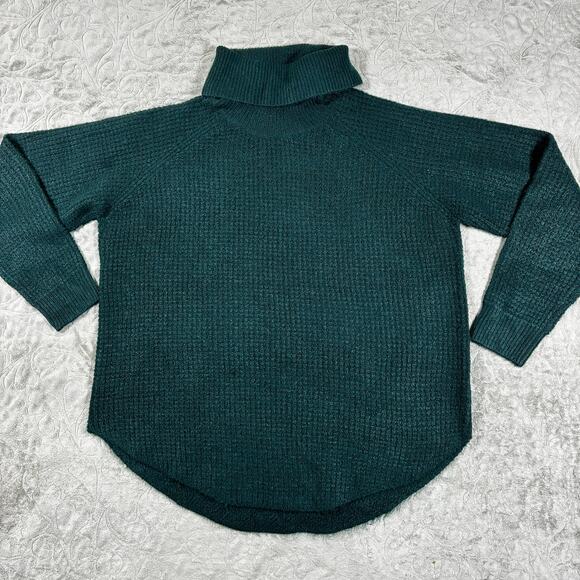 Kuhl Sienna Sweater Womens XL Waffle Knit Green Chunky Cowl Neck Cozy Cabin - Picture 1 of 8